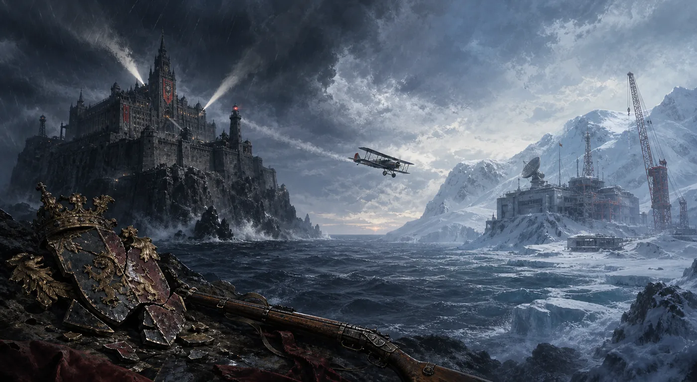 Inoffizielle Illustration der Route von Rockfort zur Antarktisbasis